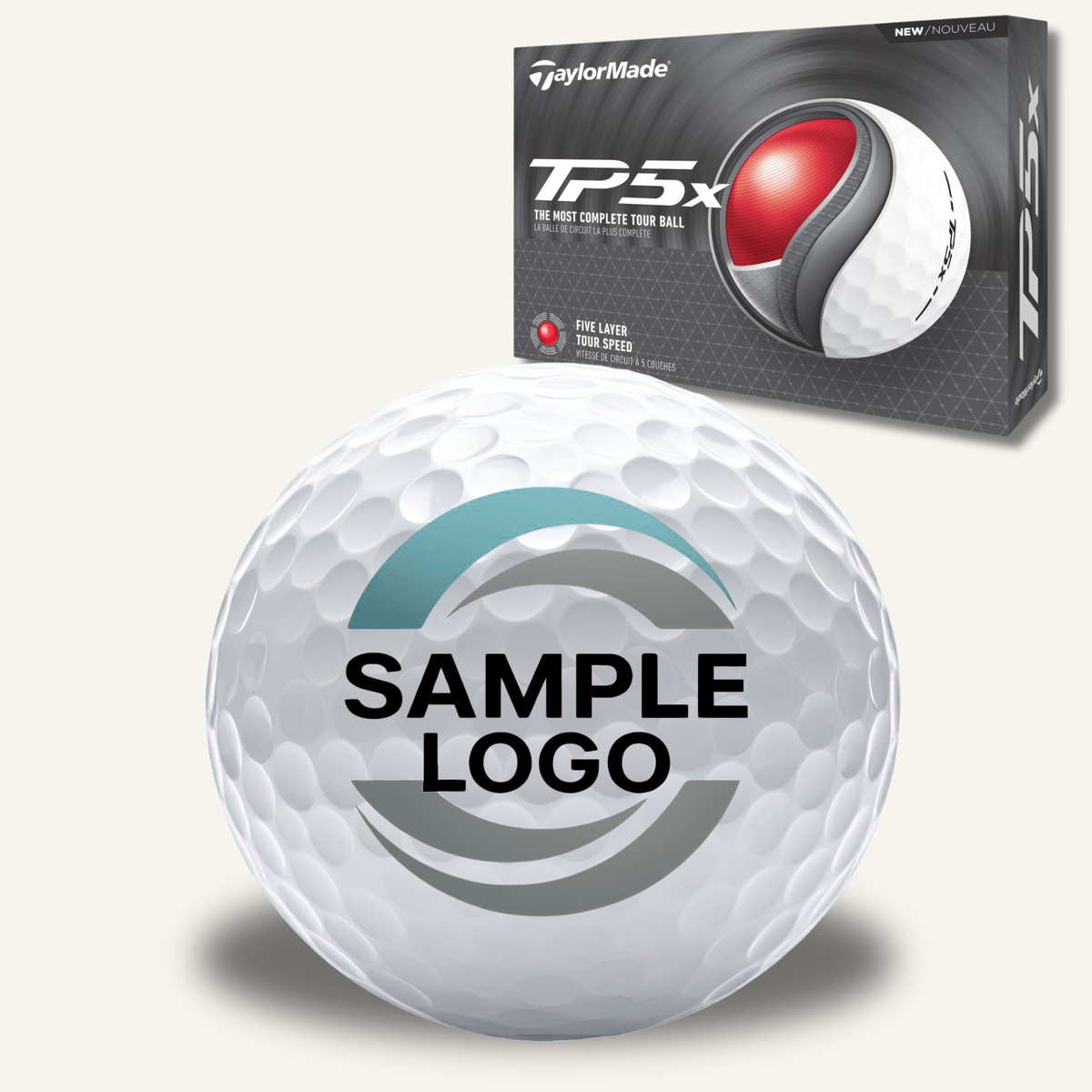 Custom Single-Sided Logo TaylorMade TP5x Golf Balls