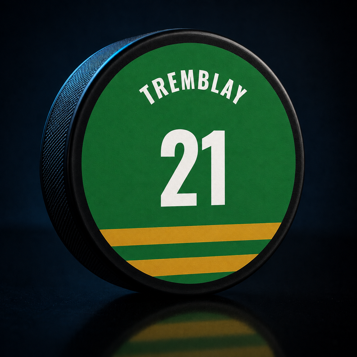 Custom Jersey-Back Hockey Puck