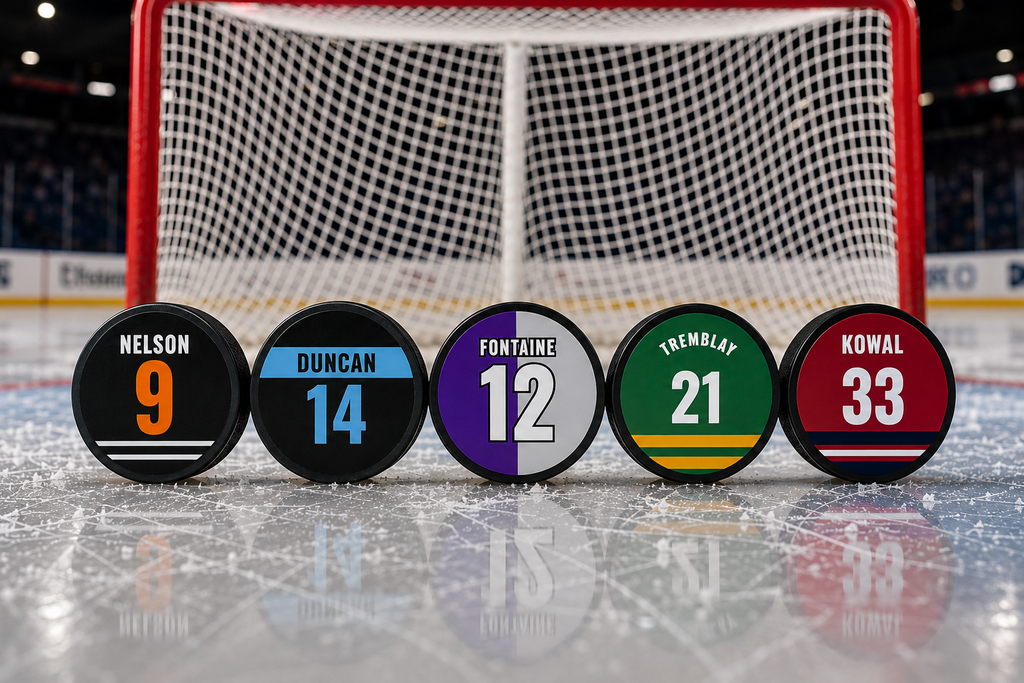 Custom Jersey-Back Hockey Puck